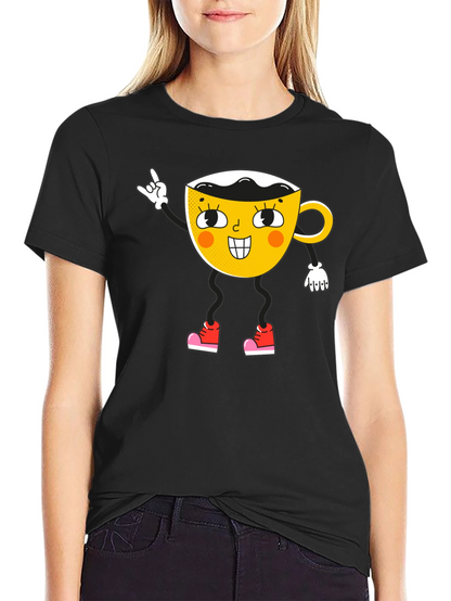 Cartoon Coffee Cup Graphic Tee