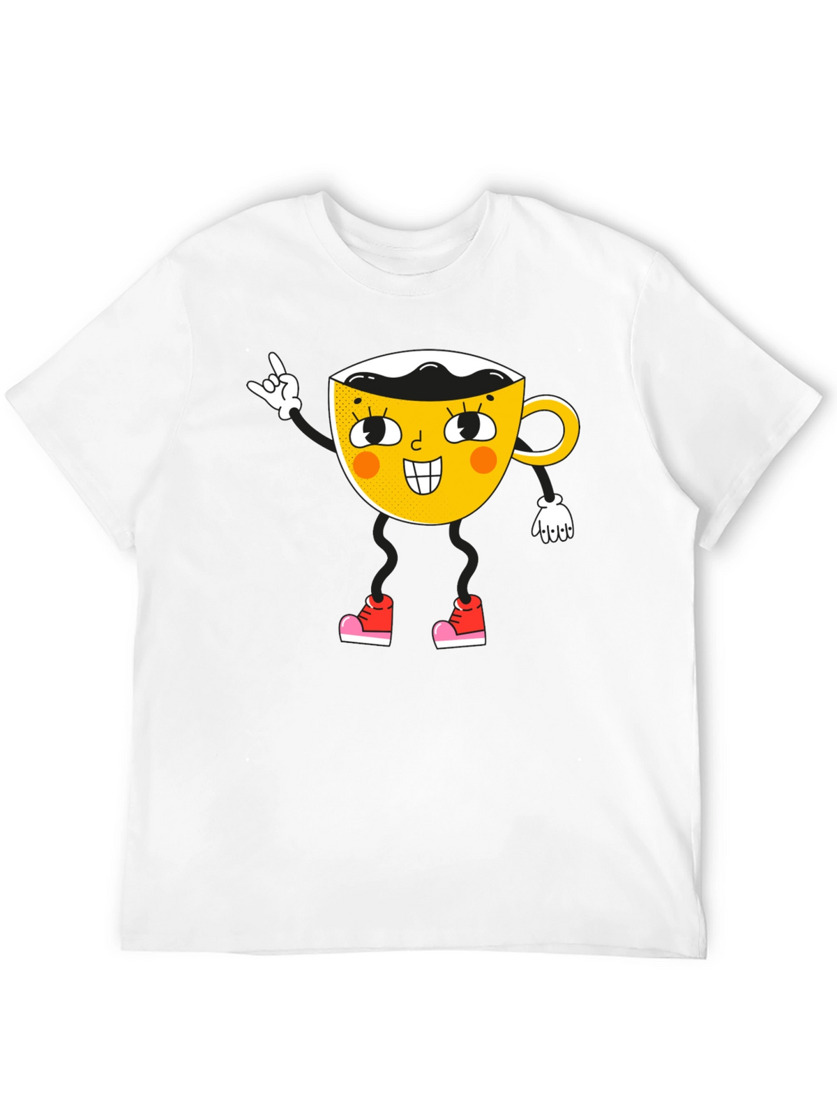 Cartoon Coffee Cup Graphic Tee