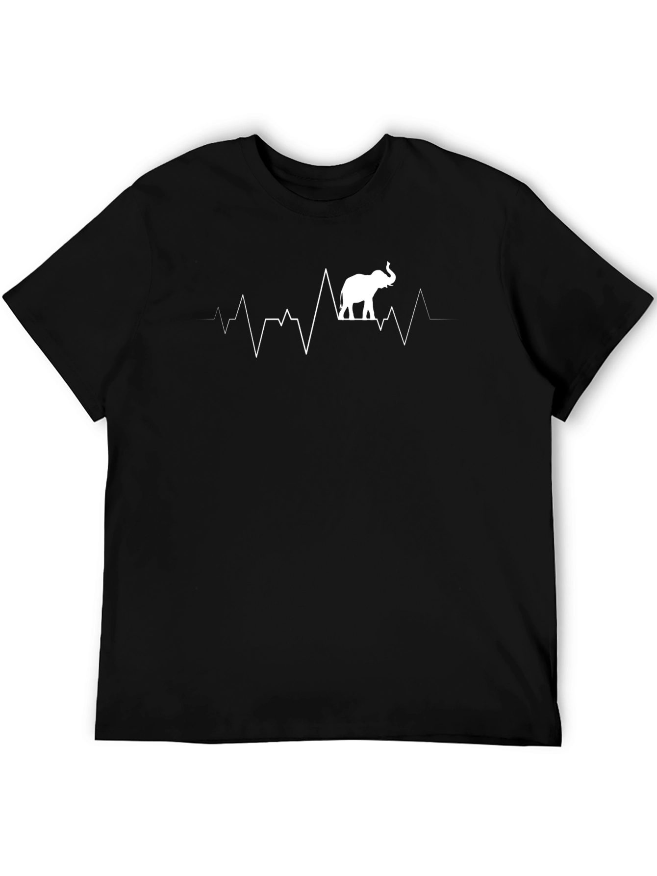 Elephant Heartbeat Graphic Tee - Unisex Black T-Shirt