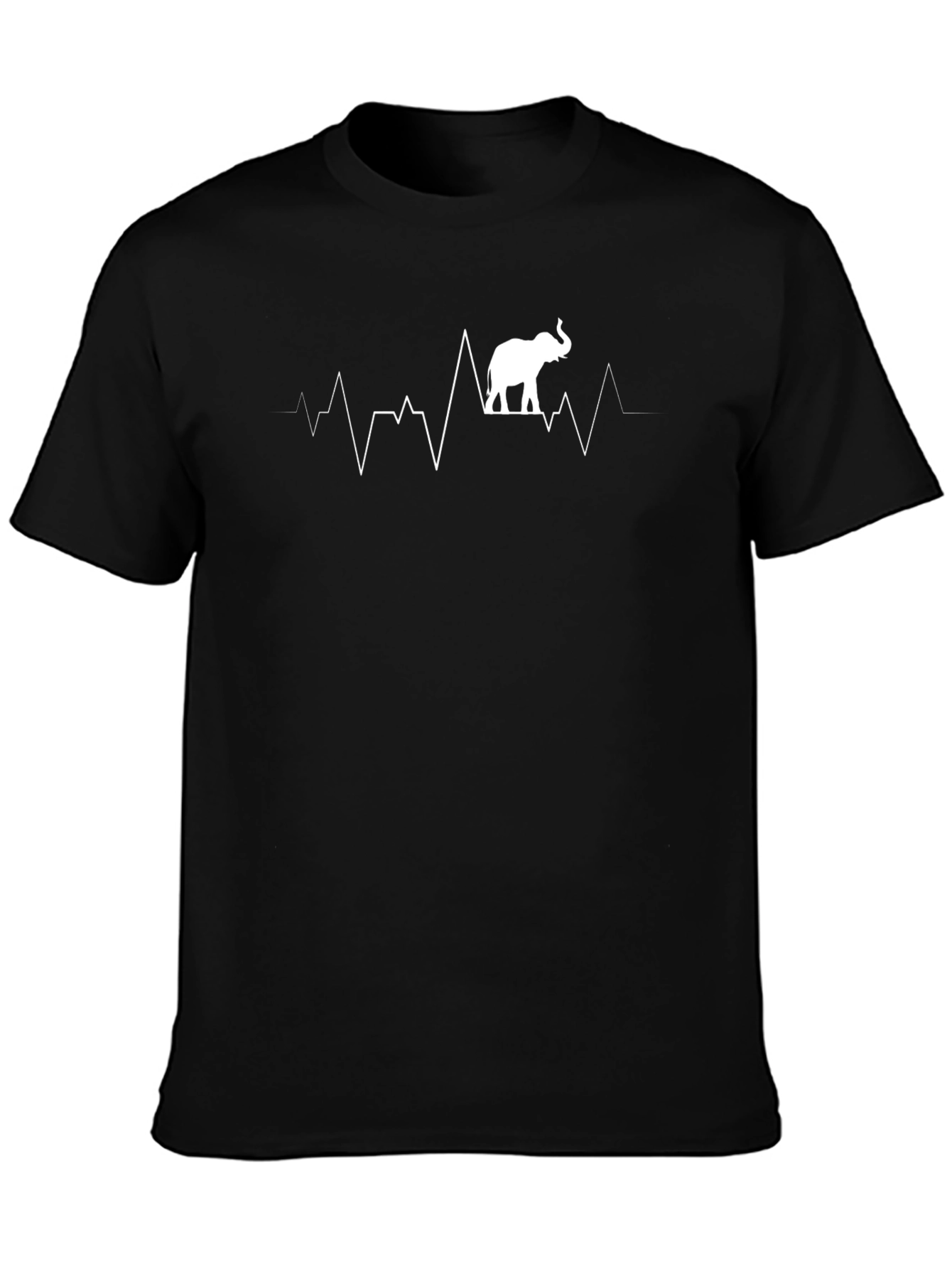 Elephant Heartbeat Graphic Tee - Unisex Black T-Shirt