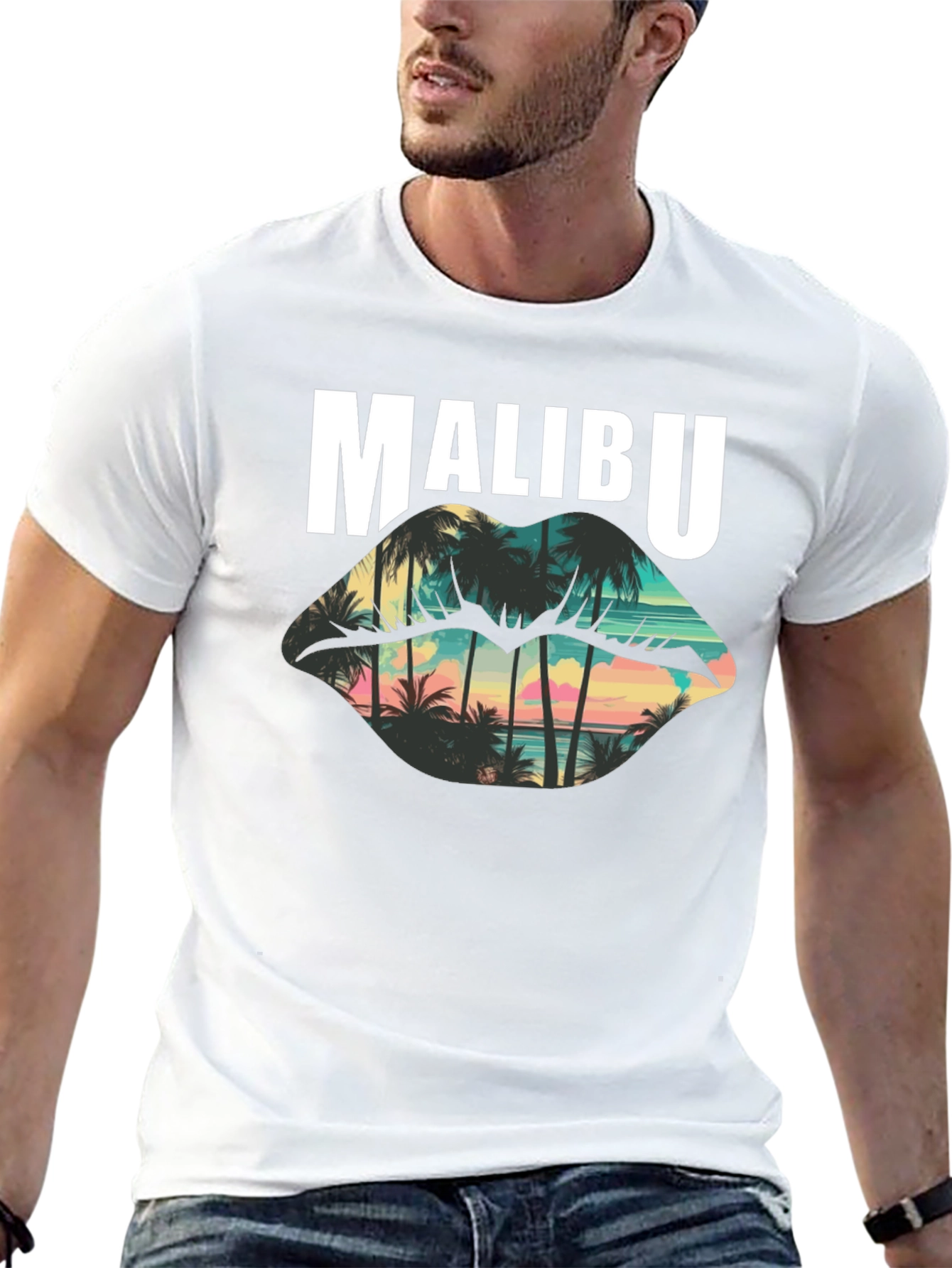 Malibu Palm Sunset Graphic T-Shirt