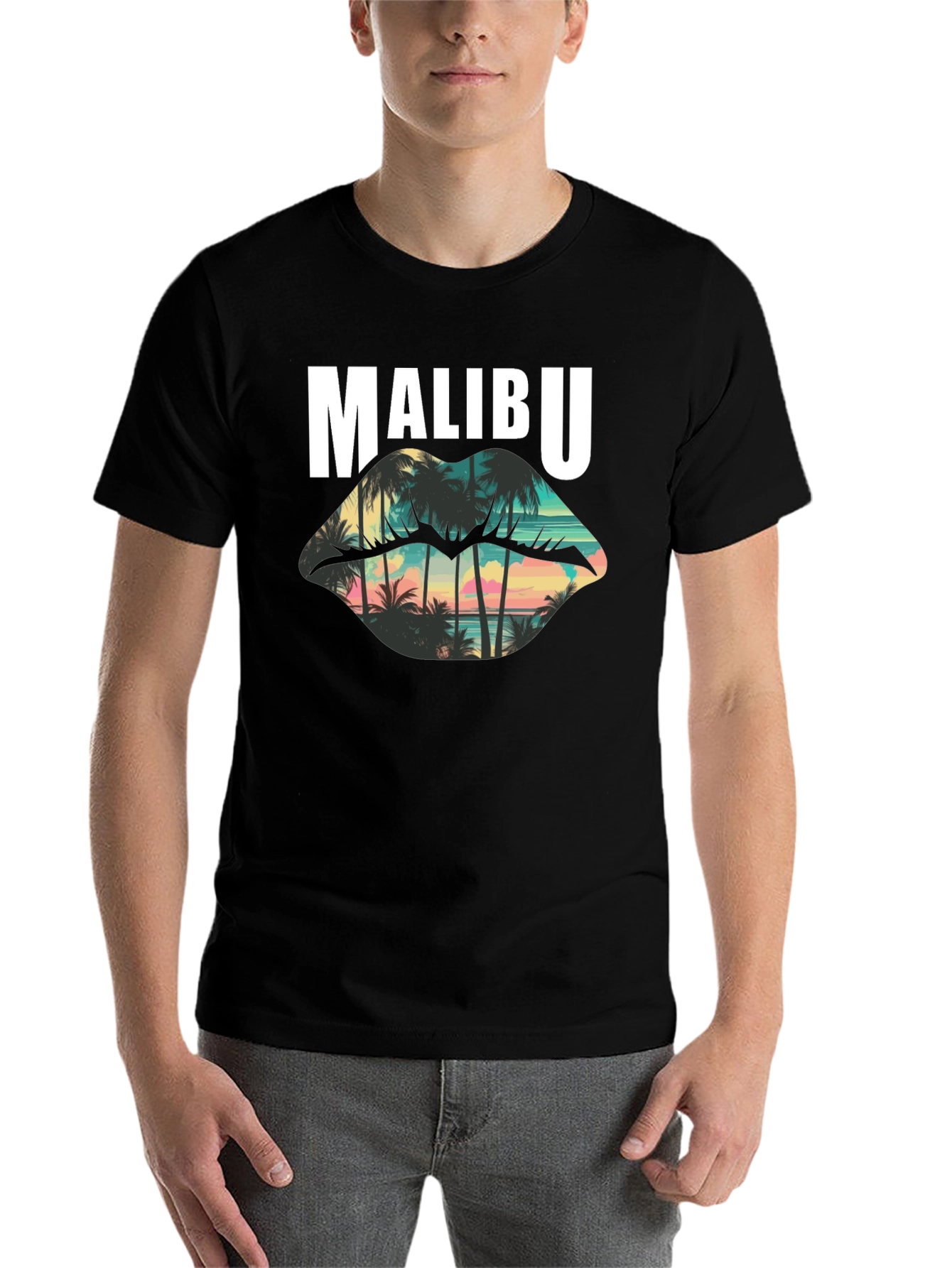 Malibu Palm Sunset Graphic T-Shirt