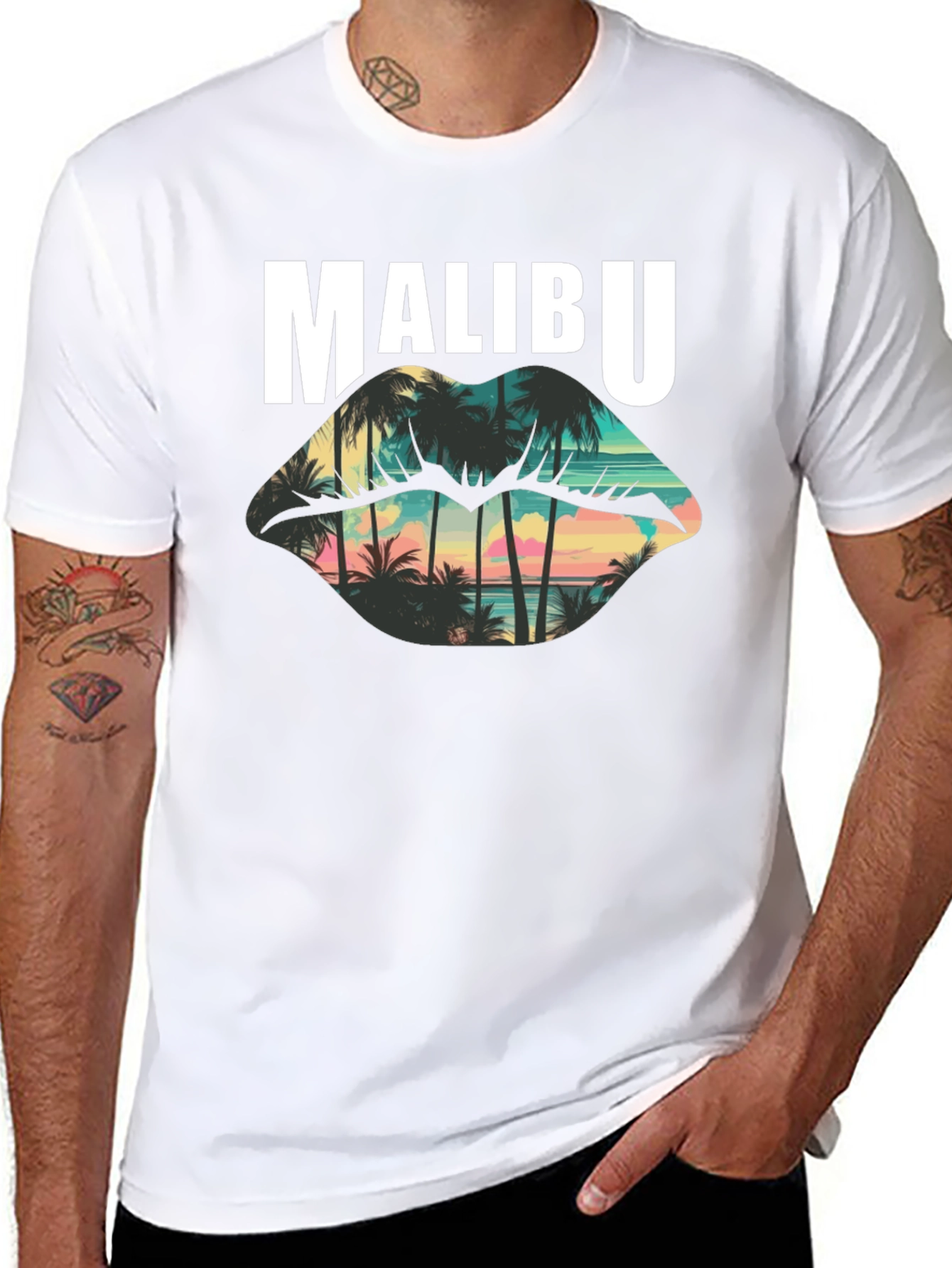 Malibu Palm Sunset Graphic T-Shirt