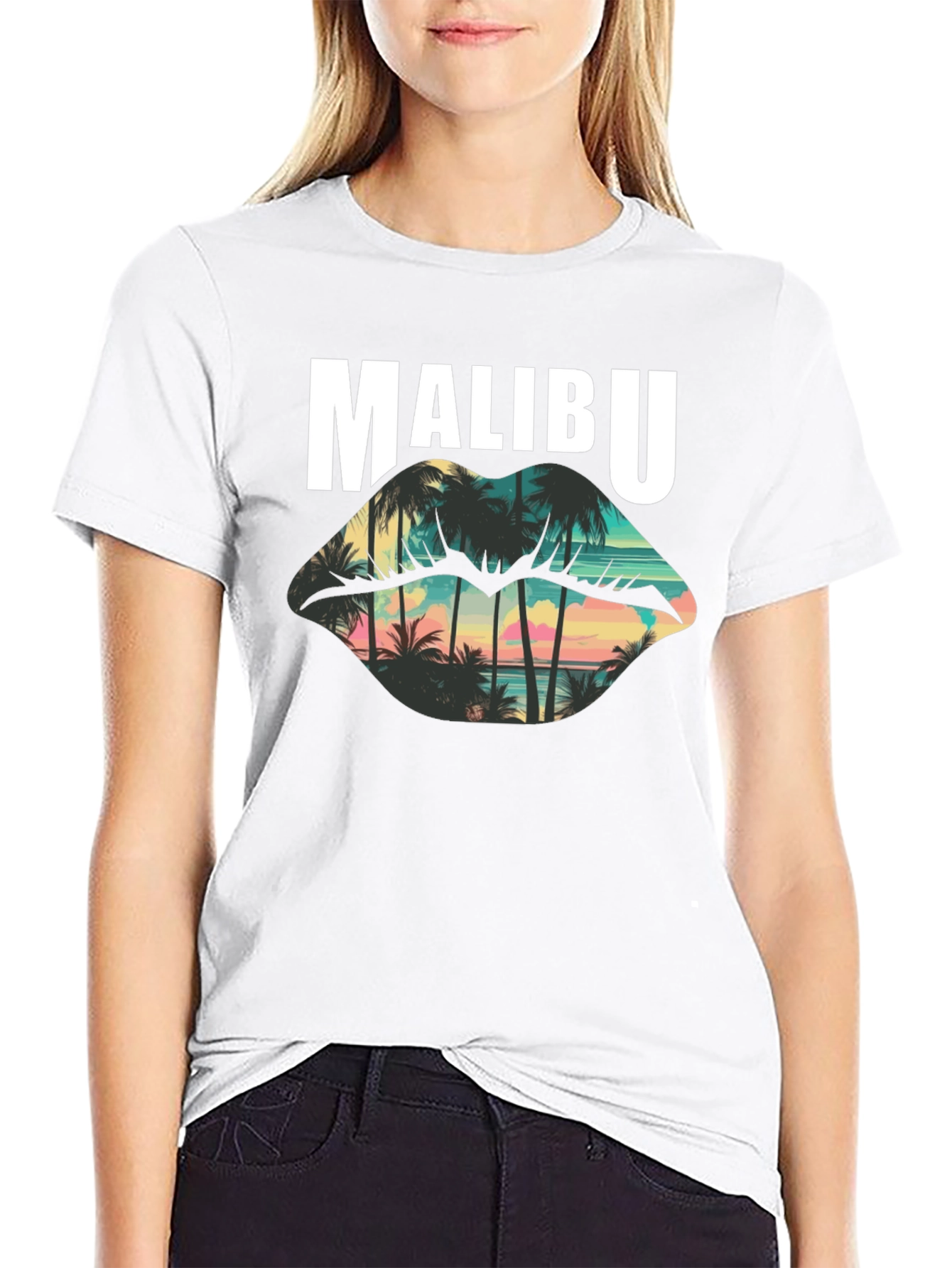 Malibu Palm Sunset Graphic T-Shirt