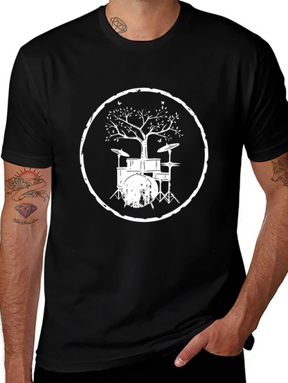 Drum Kit Tree T-Shirt - Music Lover Tee