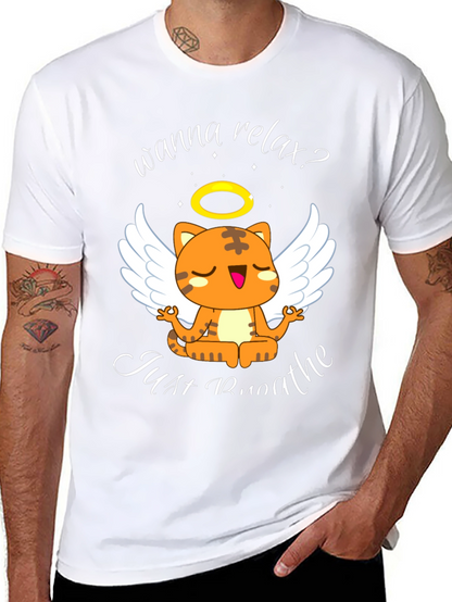 Relax Cat T-Shirt - Wanna Relax? Just Breathe Tee