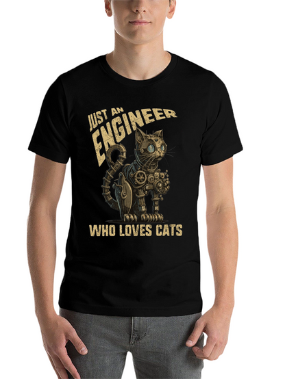 Engineer Cat Lover T-Shirt - Steampunk Style