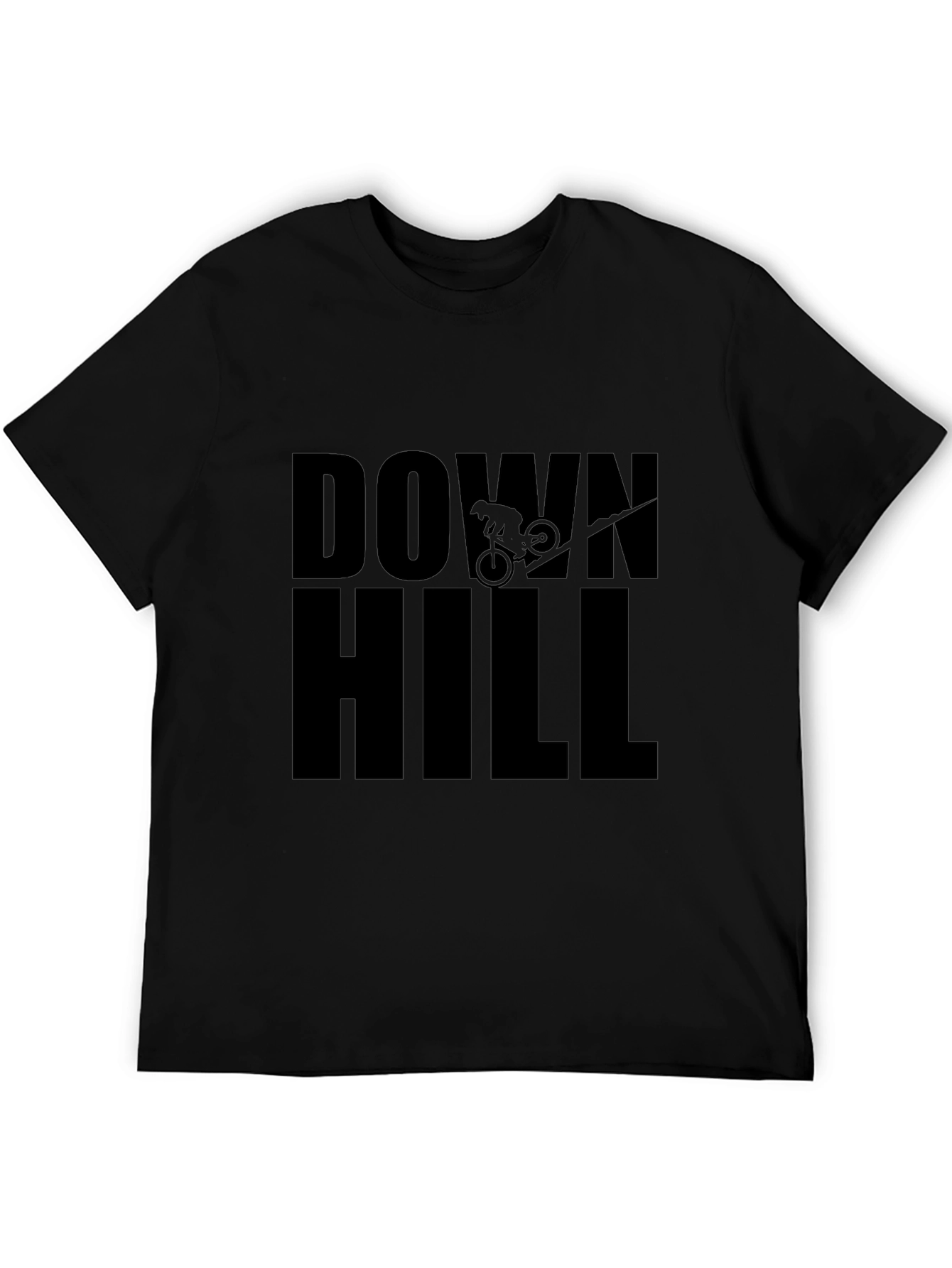 Downhill Mountain Biking Black T-Shirt