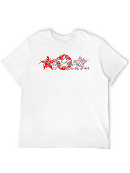 Red Stars Black T-Shirt Graphic Print