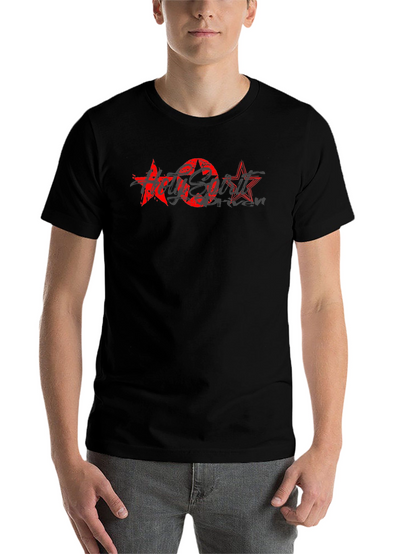 Red Stars Black T-Shirt Graphic Print