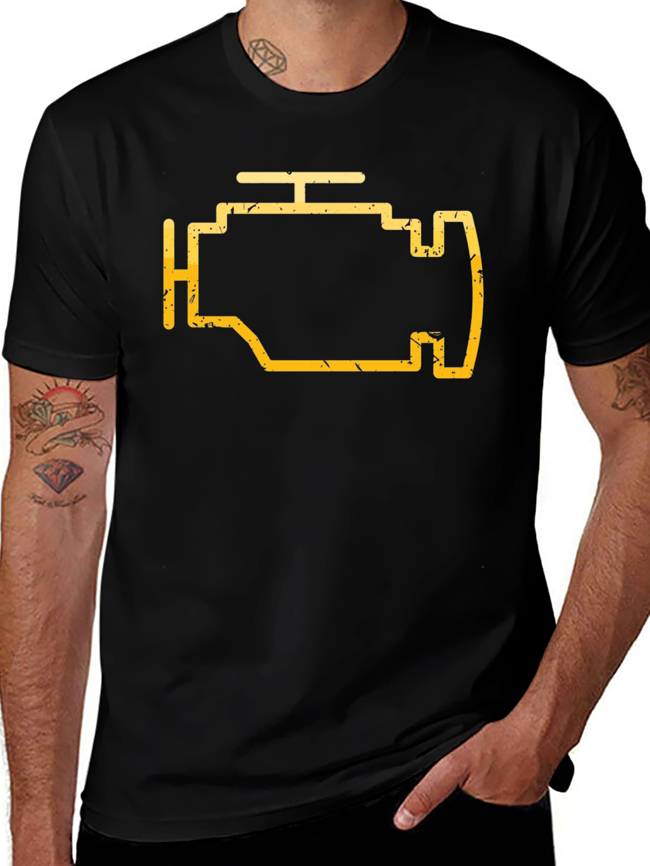 Check Engine Light Graphic Tee - Mechanic Shirt