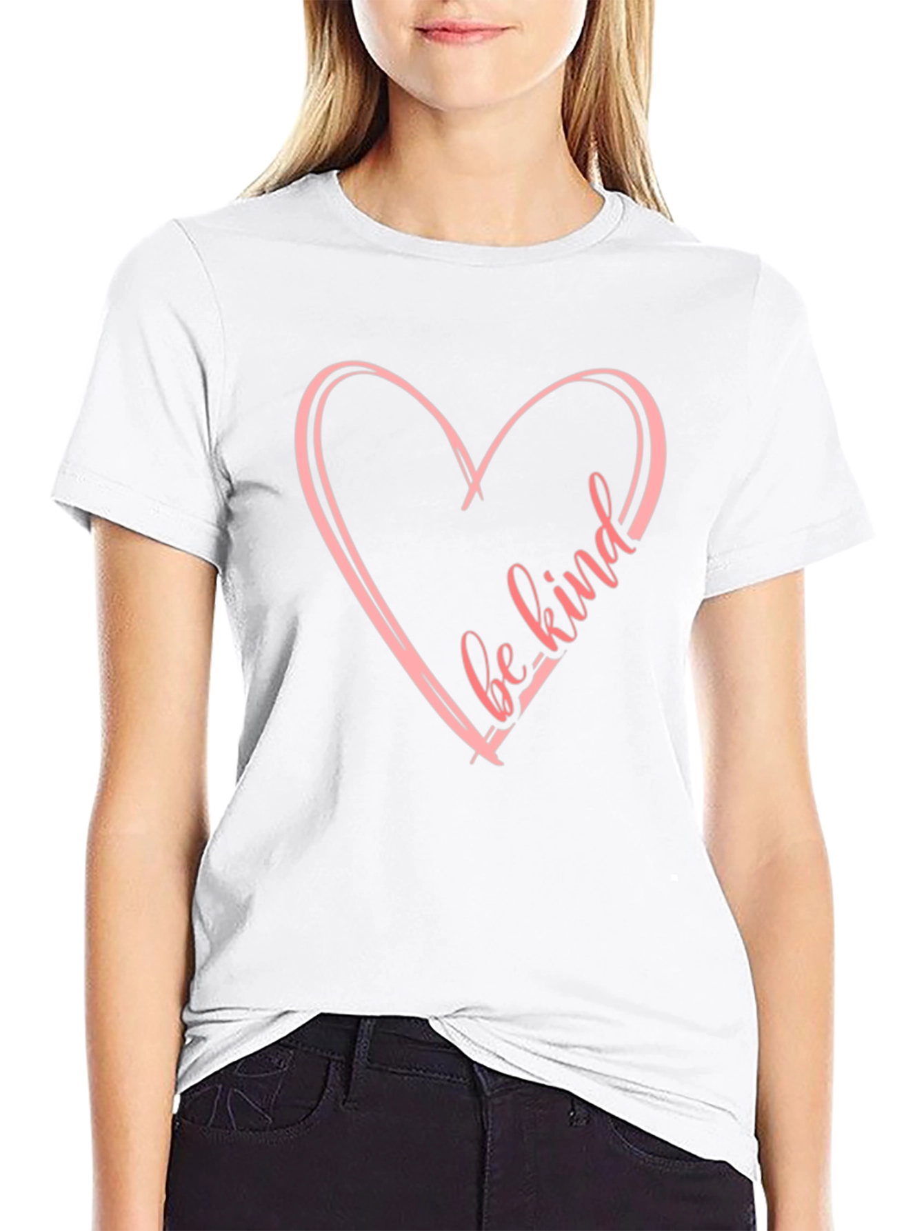 Be Kind Heart Graphic Black T-Shirt