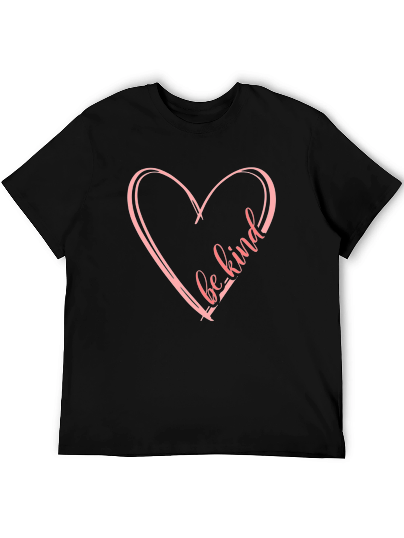 Be Kind Heart Graphic Black T-Shirt