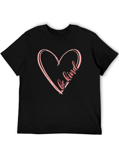 Be Kind Heart Graphic Black T-Shirt