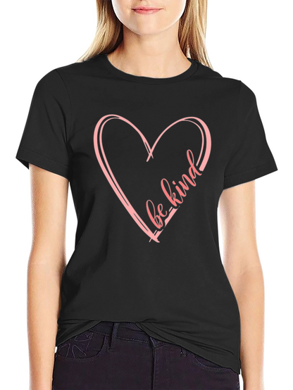 Be Kind Heart Graphic Black T-Shirt