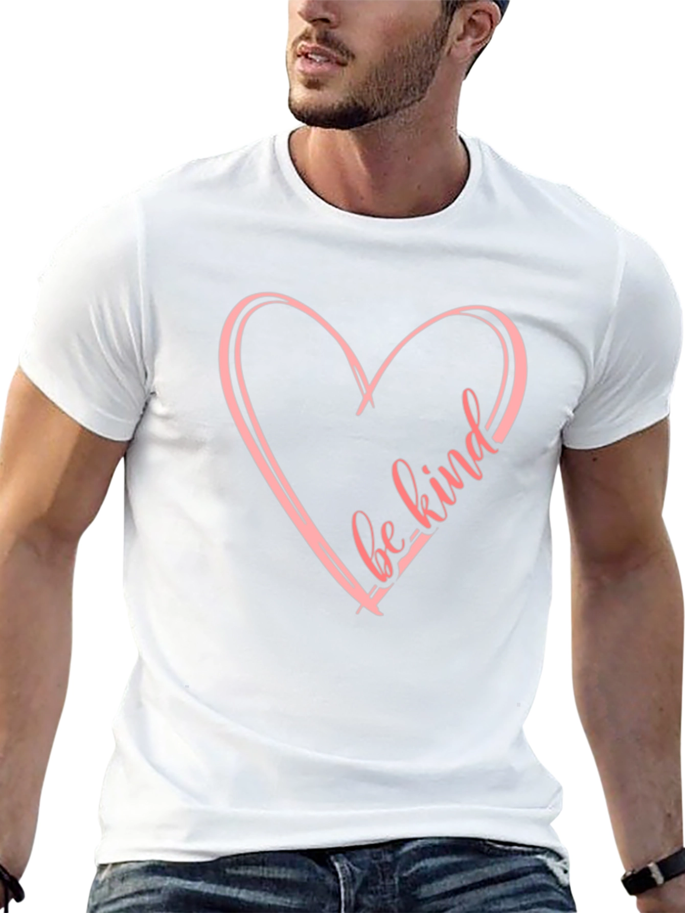 Be Kind Heart Graphic Black T-Shirt
