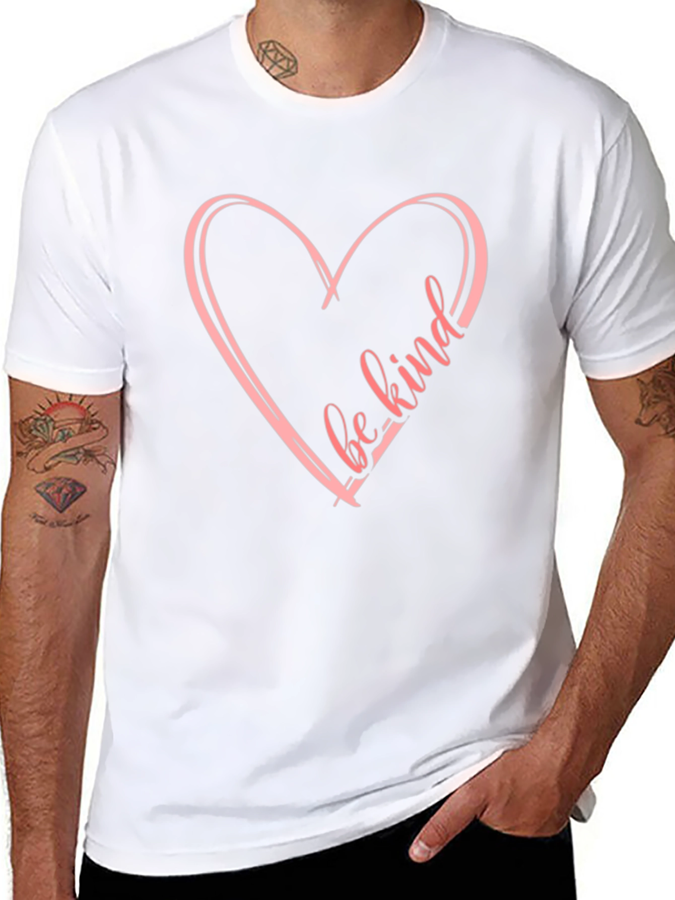 Be Kind Heart Graphic Black T-Shirt
