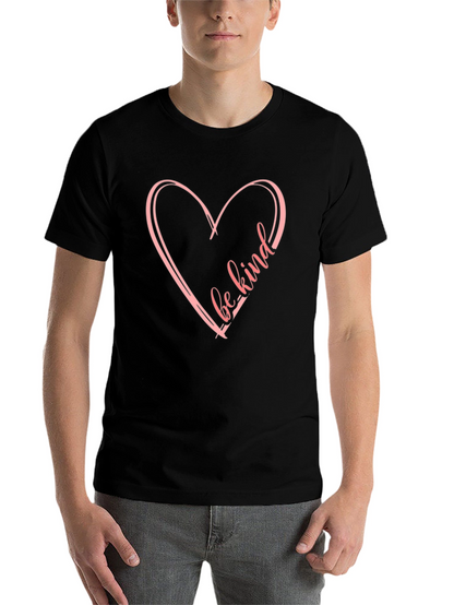 Be Kind Heart Graphic Black T-Shirt