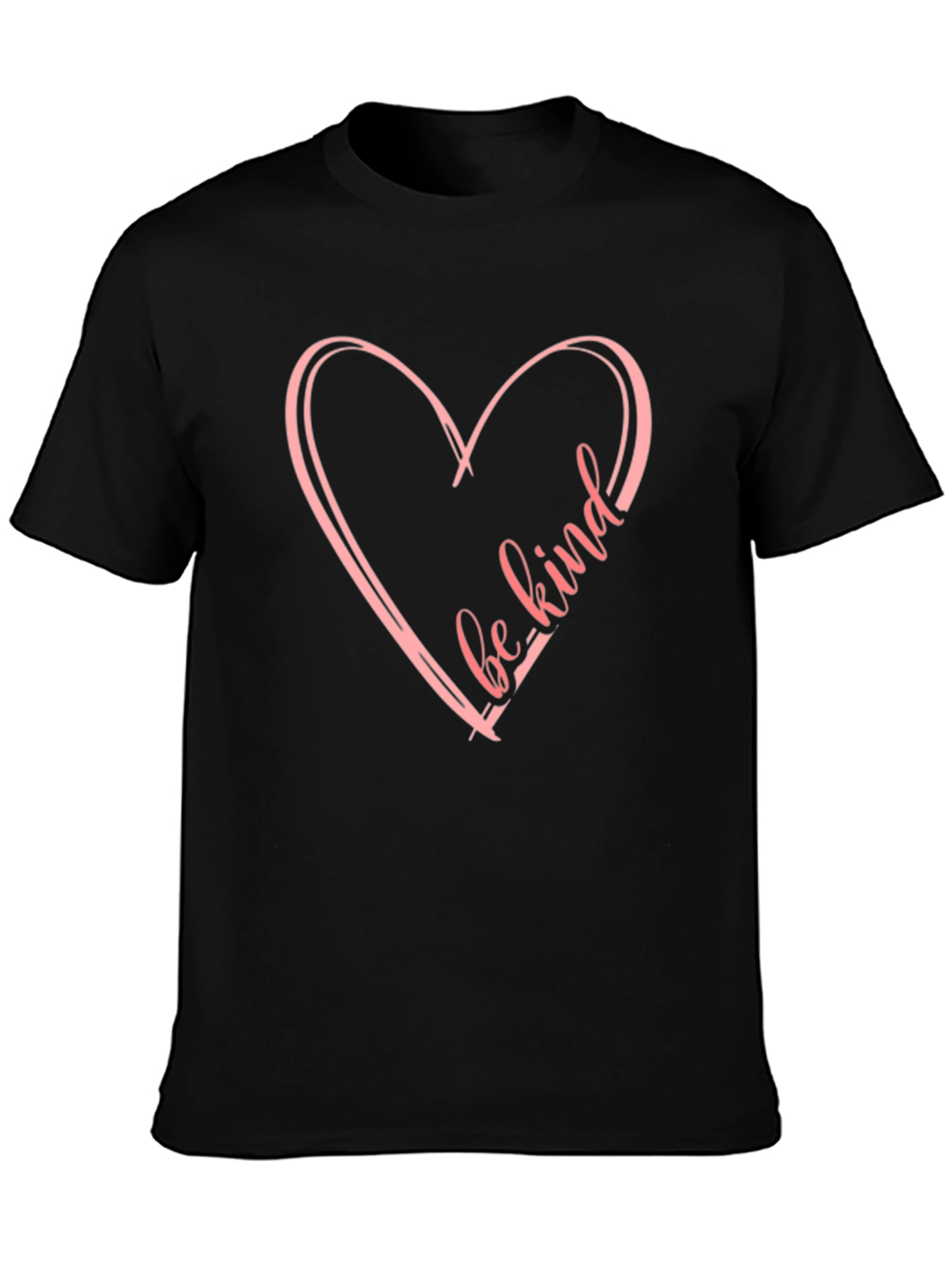 Be Kind Heart Graphic Black T-Shirt