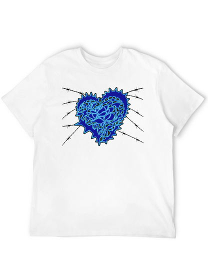 Heart Gear Graphic Print Black T-Shirt