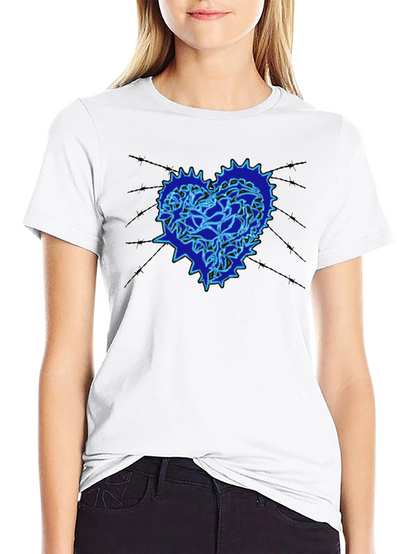 Heart Gear Graphic Print Black T-Shirt