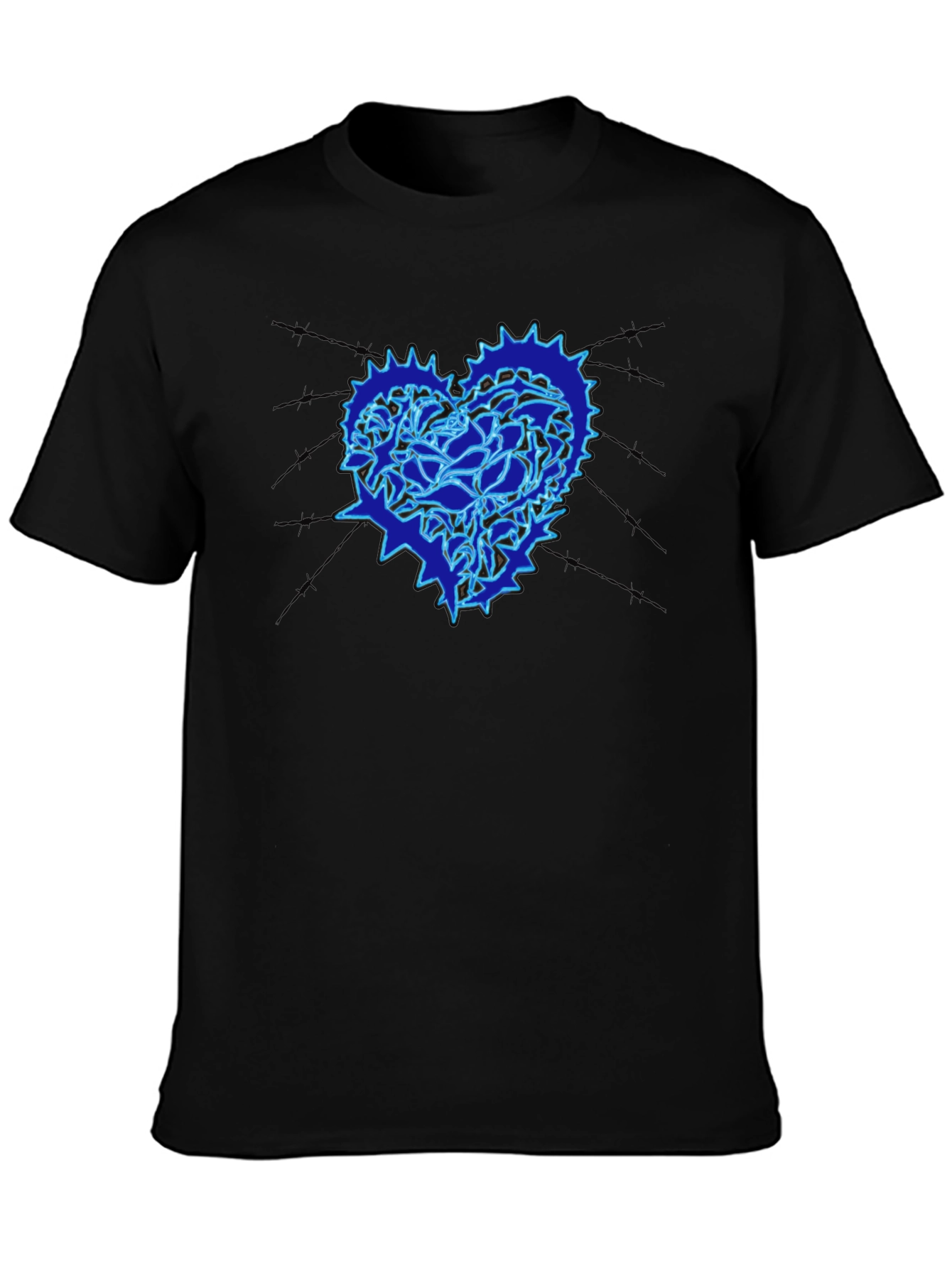 Heart Gear Graphic Print Black T-Shirt