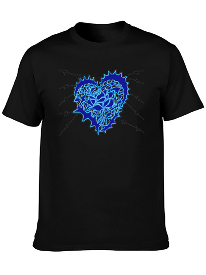 Heart Gear Graphic Print Black T-Shirt