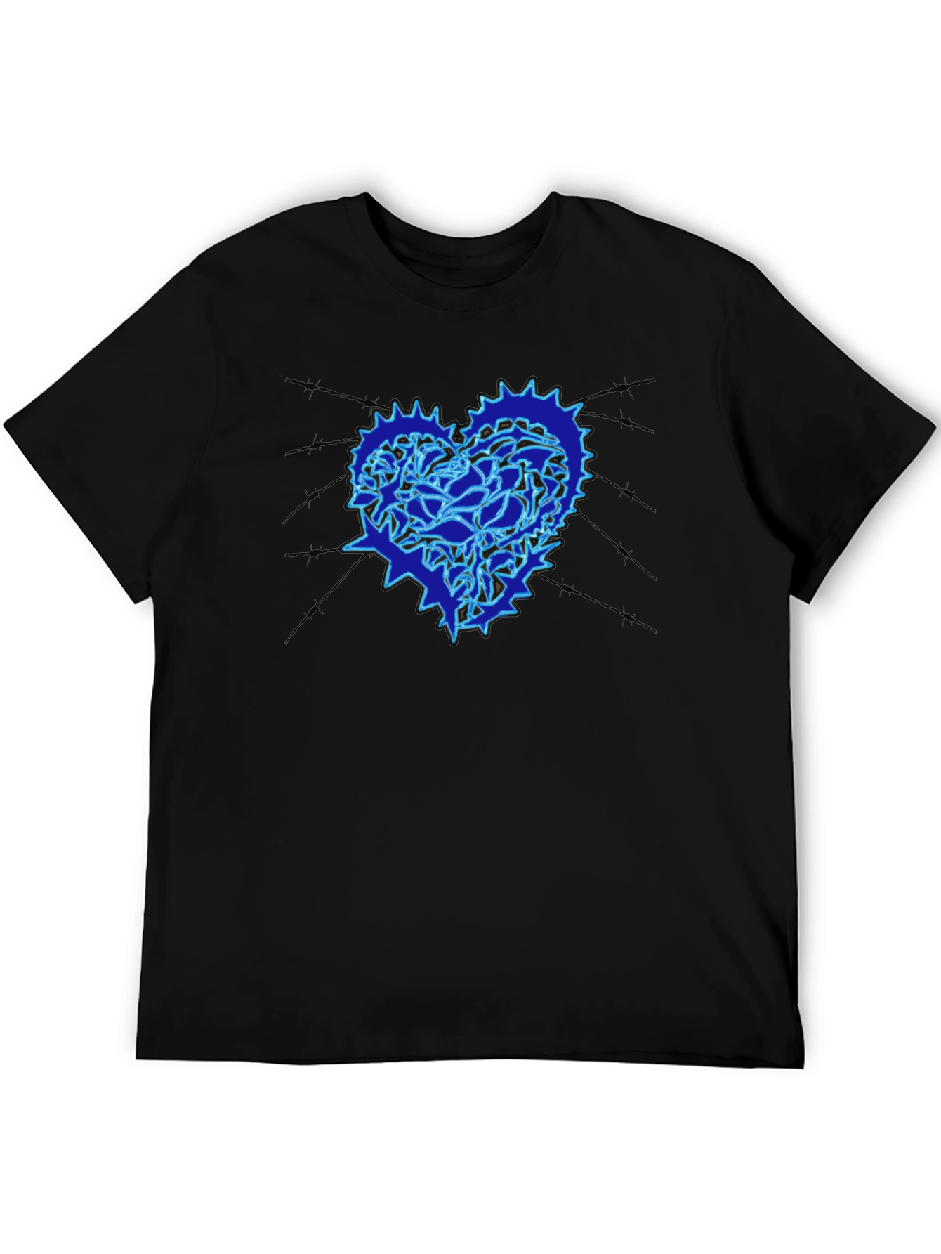 Heart Gear Graphic Print Black T-Shirt