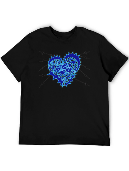 Heart Gear Graphic Print Black T-Shirt