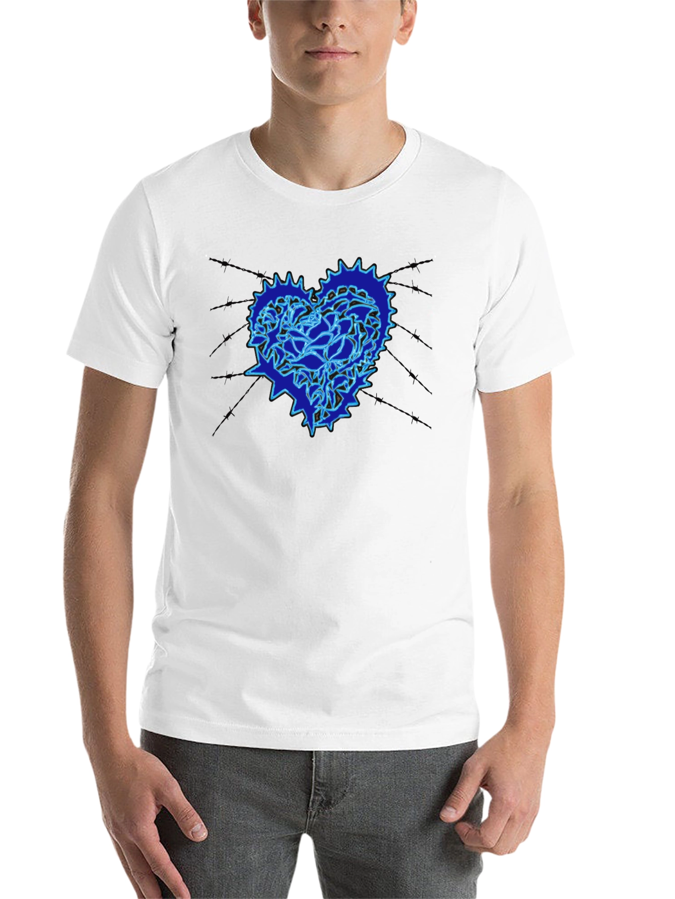 Heart Gear Graphic Print Black T-Shirt