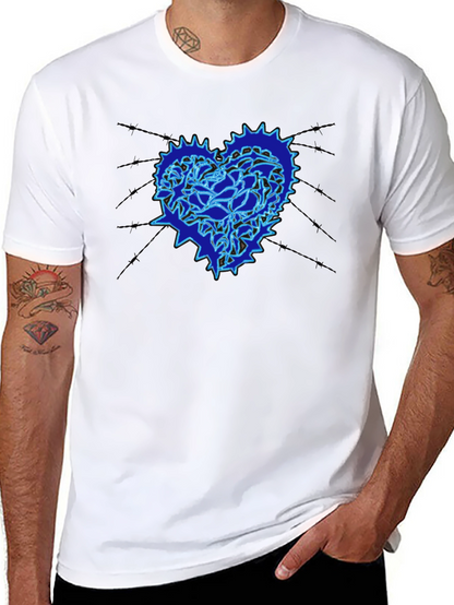 Heart Gear Graphic Print Black T-Shirt