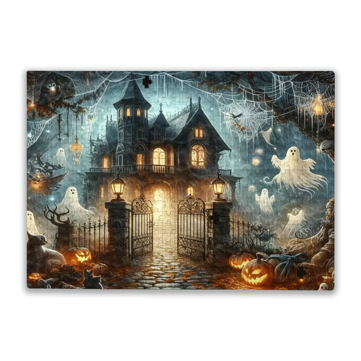 Spooky Cute Halloween Haunted House Ghost Pumpkin Puzzle