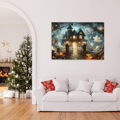 Spooky Cute Halloween Haunted House Ghost Pumpkin Puzzle