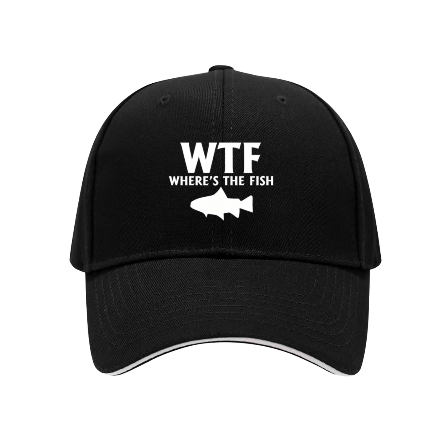 Funny WTF Where¡¯s The Fish Multi-Color Fishing Sandwich Baseball Cap
