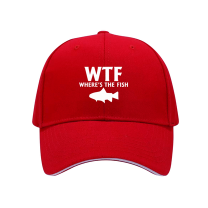 Funny WTF Where¡¯s The Fish Multi-Color Fishing Sandwich Baseball Cap