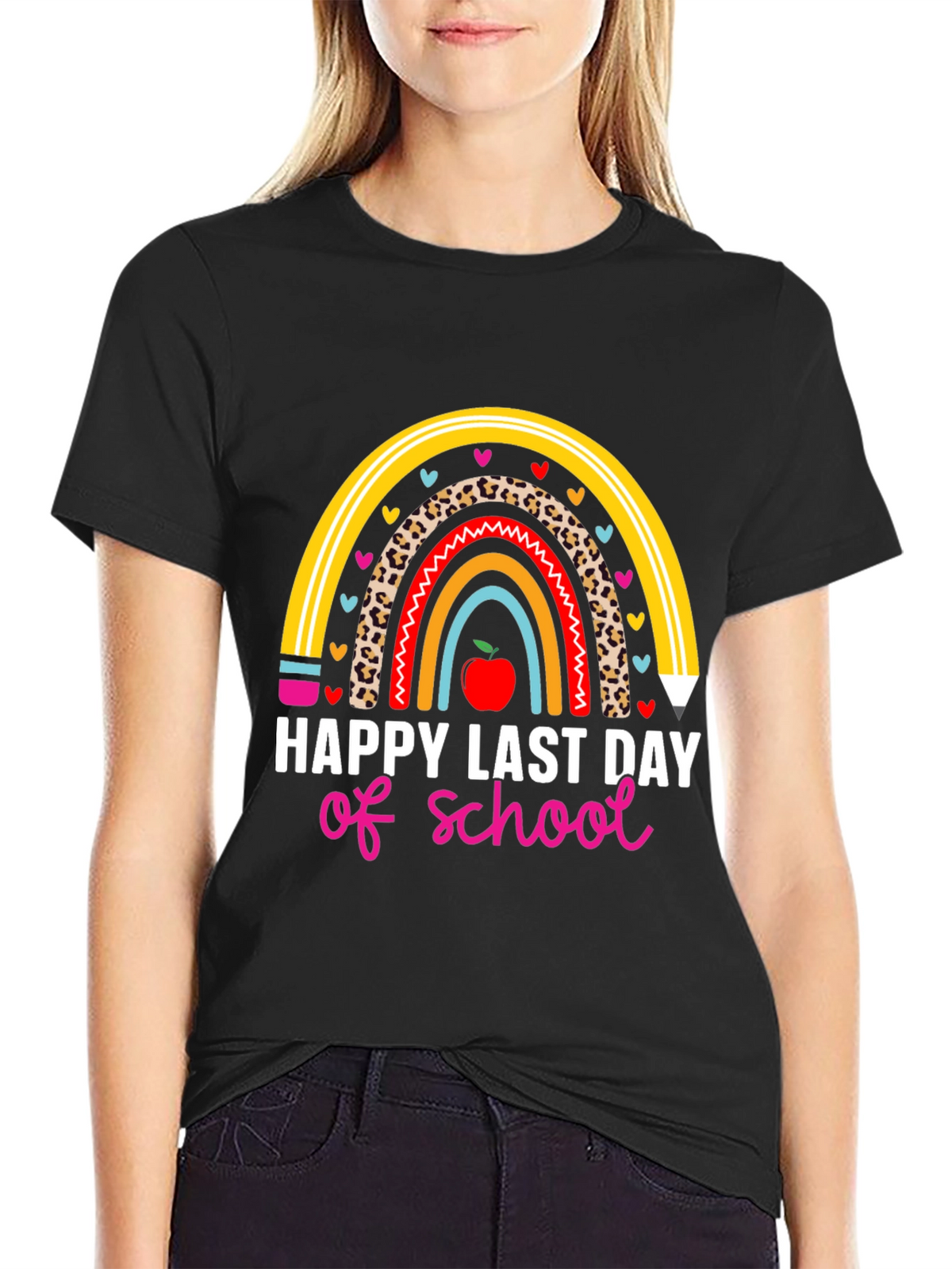 Happy Last Day of School Rainbow Teacher T-Shirt