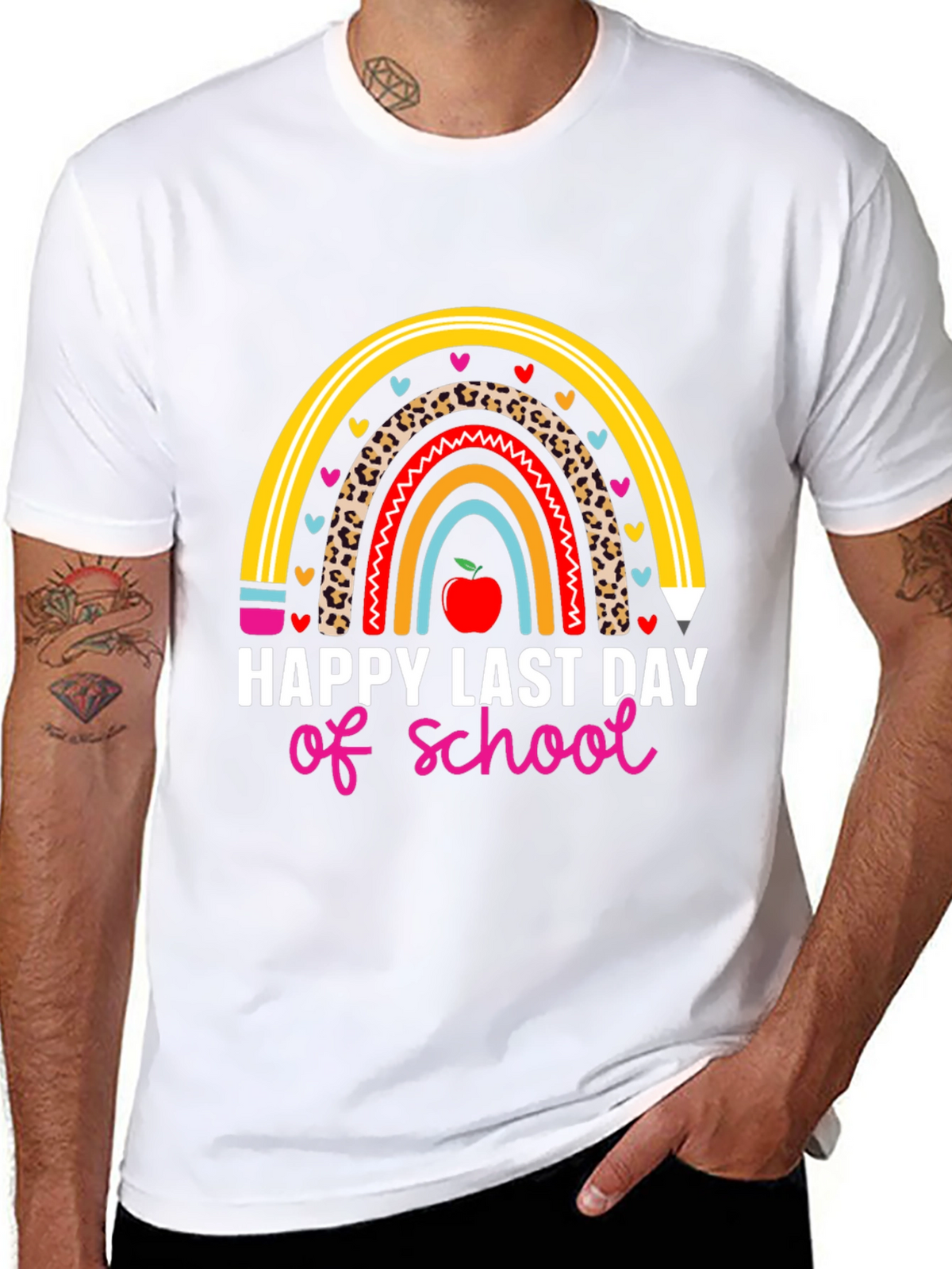 Happy Last Day of School Rainbow Teacher T-Shirt