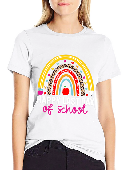 Happy Last Day of School Rainbow Teacher T-Shirt