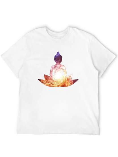 Buddha Lotus Graphic Tee - Cosmic Black T-Shirt