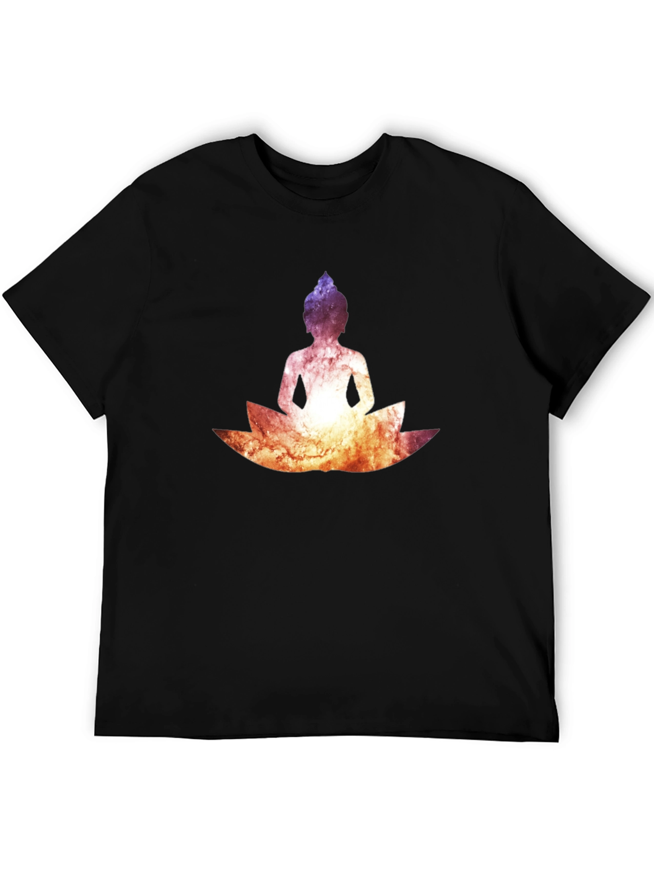 Buddha Lotus Graphic Tee - Cosmic Black T-Shirt