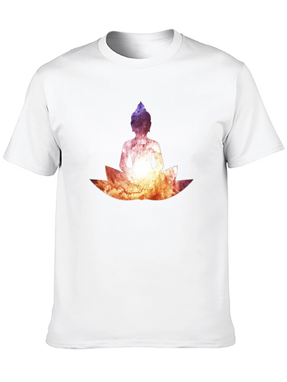 Buddha Lotus Graphic Tee - Cosmic Black T-Shirt