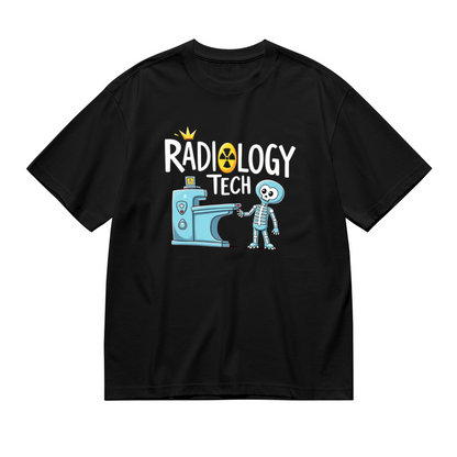 Cute Radiology Tech Skeleton X-Ray Cartoon Plus Size Women Graphic Tee