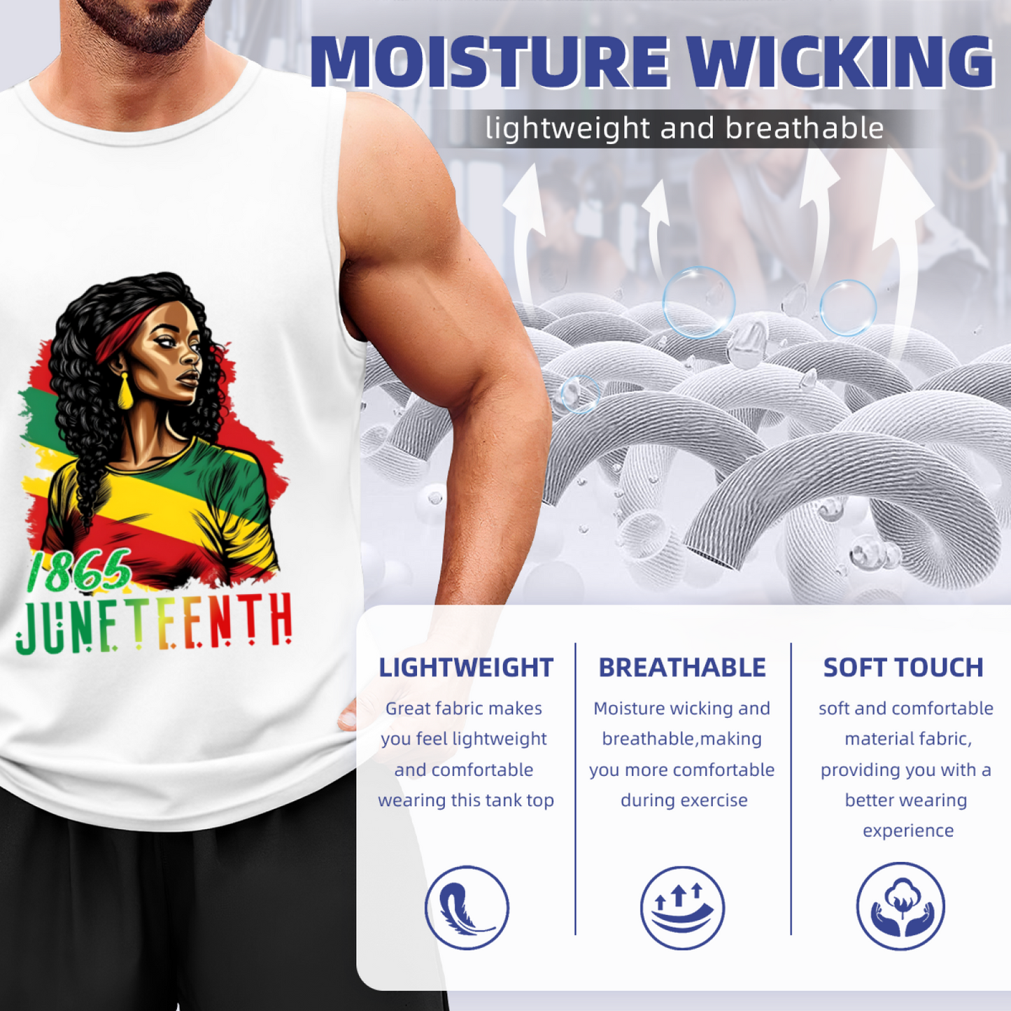 1865 Juneteenth African Beauty Mens Tank Shirt