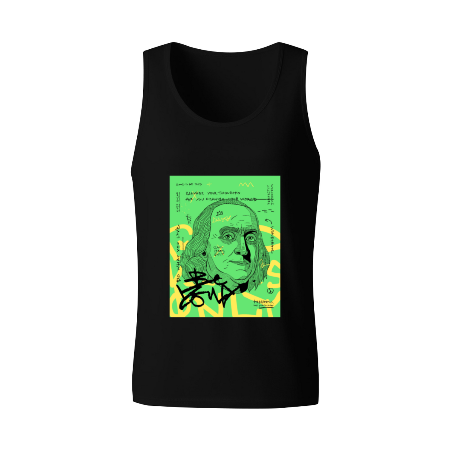 Street Pop Art Benjamin Franklin Graphic Sleeveless Shirt