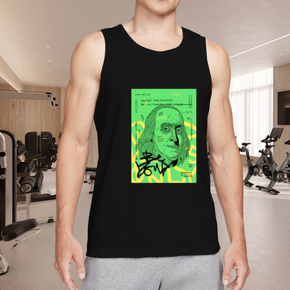 Street Pop Art Benjamin Franklin Graphic Sleeveless Shirt