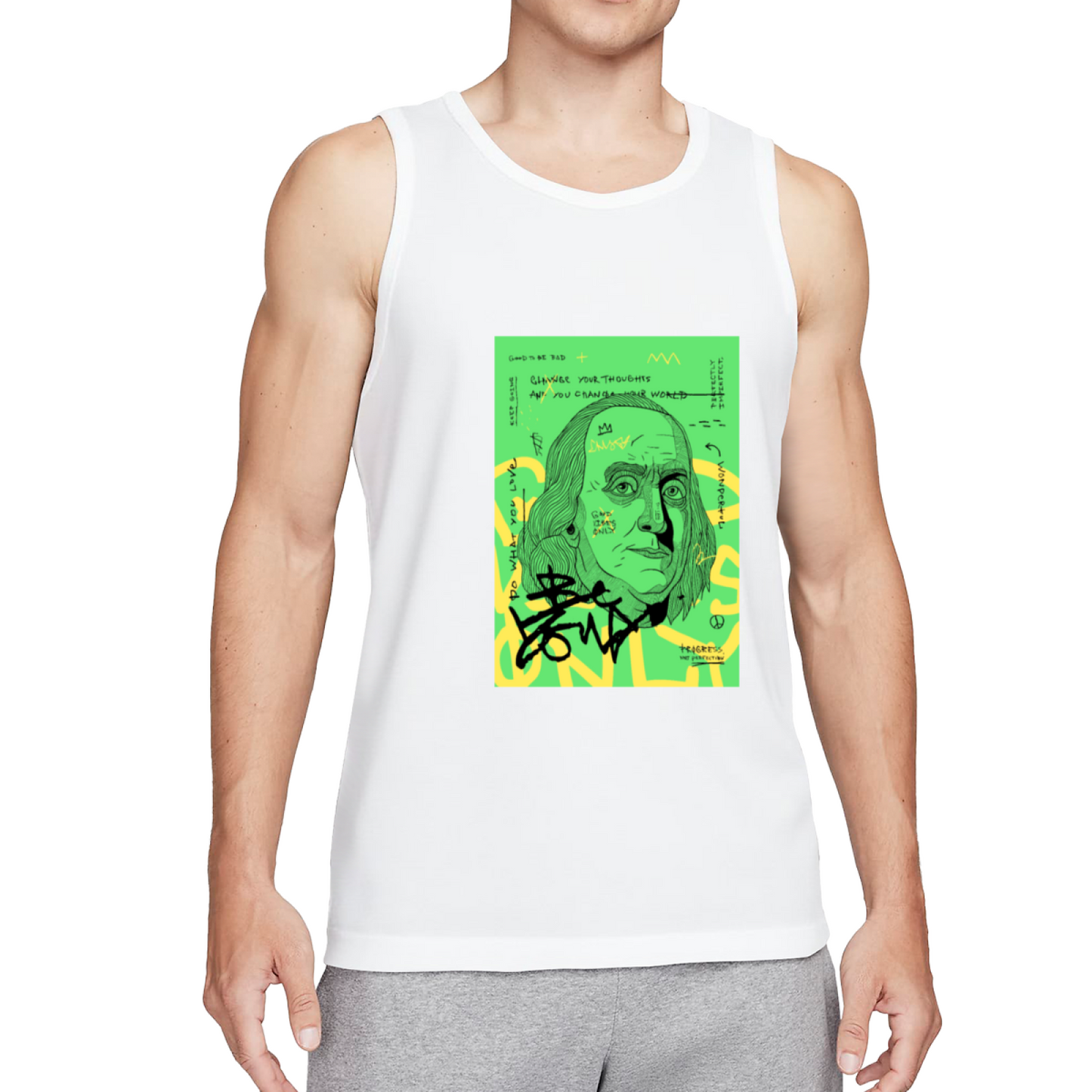 Street Pop Art Benjamin Franklin Graphic Sleeveless Shirt
