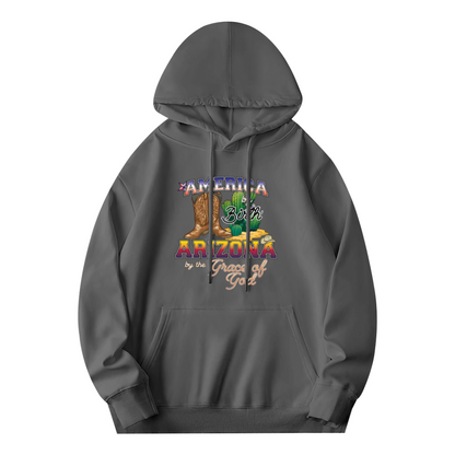 America Arizona Cowboy Retro Hoodie, Warm Outdoor Pullover