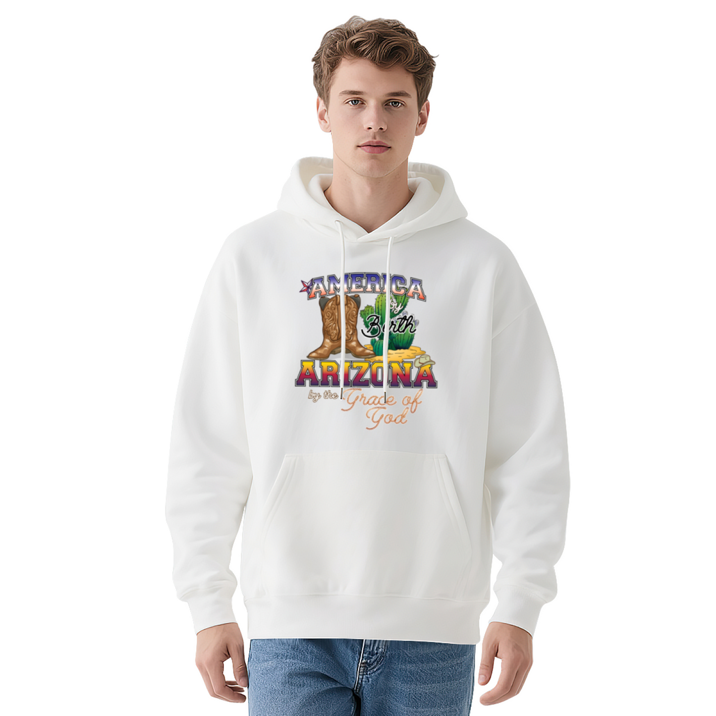 America Arizona Cowboy Retro Hoodie, Warm Outdoor Pullover