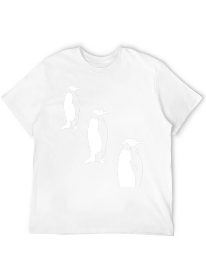 Penguin Trio Graphic Tee - Black Cotton T-Shirt