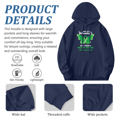 Green Ribbon Mental Health Awareness Unisex Hoodie, Gentle Comfort